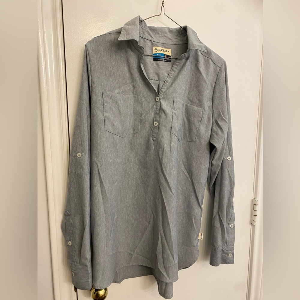 Magellan Outdoors Classic Fit Long Sleeve Shirt (gray):